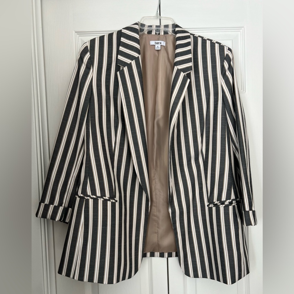 Bar III for Macy’s Striped Blue & White Blazer, Size XL